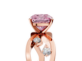 Rose gold Fancy Pink Cushion  Cut Solitaire Diamond with Side Stones on Criss-Cross Band and Four-Prong Setting_8