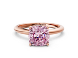 Rose gold Fancy Pink Cushion  Cut Solitaire Engagement Ring with Four-Prong Setting and Classic Band_21