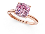 Rose gold Fancy Pink Cushion  Cut Solitaire Engagement Ring with Four-Prong Setting and Classic Band_22