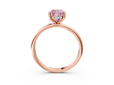 Rose gold Fancy Pink Cushion  Cut Solitaire Engagement Ring with Four-Prong Setting and Classic Band_24