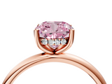 Rose gold Fancy Pink Cushion  Cut Solitaire Engagement Ring with Four-Prong Setting and Classic Band_25