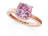 Rose gold Fancy Pink Cushion  Cut Solitaire Engagement Ring with Four-Prong Setting on a Classic Band_21