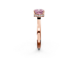 Rose gold Fancy Pink Cushion  Cut Solitaire Engagement Ring with Four-Prong Setting on a Classic Band_22