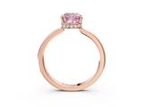 Rose gold Fancy Pink Cushion  Cut Solitaire Engagement Ring with Four-Prong Setting on a Classic Band_23