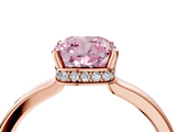 Rose gold Fancy Pink Cushion  Cut Solitaire Engagement Ring with Four-Prong Setting on a Classic Band_24