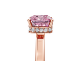 Rose gold Fancy Pink Cushion  Cut Solitaire Engagement Ring with Four-Prong Setting on a Classic Band_25