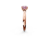 Rose gold Fancy Pink Cushion  Cut Solitaire Engagement Ring with Tapered Band and Four-Prong Setting 2