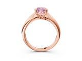 Rose gold Fancy Pink Cushion  Cut Solitaire Engagement Ring with Tapered Band and Four-Prong Setting 3