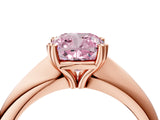 Rose gold Fancy Pink Cushion  Cut Solitaire Engagement Ring with Tapered Band and Four-Prong Setting 4