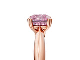 Rose gold Fancy Pink Cushion  Cut Solitaire Engagement Ring with Tapered Band and Four-Prong Setting 5
