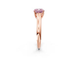 Rose gold Fancy Pink Cushion Cut Solitaire Engagement Ring with Tapered Band and Four-Prong Setting_5