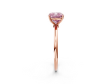 Rose gold Fancy Pink Cushion  Cut Solitaire Engagement Ring with Thin Band and Four-Prong Setting_5