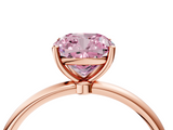 Rose gold Fancy Pink Cushion  Cut Solitaire Engagement Ring with Thin Band and Four-Prong Setting_7