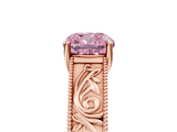 Rose gold Fancy Pink Cushion  Cut Solitaire Engraved Band with Four-Prong Setting_84