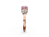 Rose gold Fancy Pink Cushion  Cut Solitaire Floral Diamond Ring with Four-Prong Setting_39