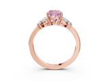 Rose gold Fancy Pink Cushion  Cut Solitaire Floral Diamond Ring with Four-Prong Setting_40