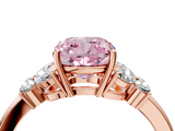 Rose gold Fancy Pink Cushion  Cut Solitaire Floral Diamond Ring with Four-Prong Setting_41