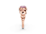 Rose gold Fancy Pink Cushion Cut Solitaire Intertwined Band Prong Setting Ring_2