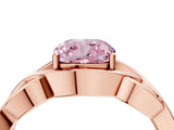 Rose gold Fancy Pink Cushion Cut Solitaire Intertwined Band Prong Setting Ring_4