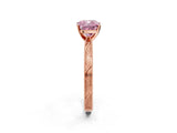 Rose gold Fancy Pink Cushion Cut Solitaire Milgrain Engraved Band with Four-Prong Setting_2