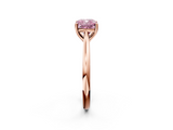 Rose gold Fancy Pink Cushion  Cut Solitaire Ring with Cathedral Band and Four-Prong Setting_60