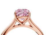 Rose gold Fancy Pink Cushion  Cut Solitaire Ring with Cathedral Band and Four-Prong Setting_62