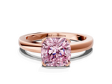 Rose gold Fancy Pink Cushion  Cut Solitaire Ring with Four-Prong Setting and Classic Band_29