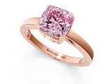 Rose gold Fancy Pink Cushion  Cut Solitaire Ring with Four-Prong Setting and Classic Band_30