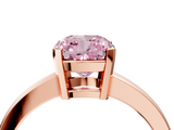 Rose gold Fancy Pink Cushion  Cut Solitaire Ring with Four-Prong Setting and Classic Band_34