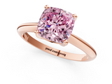 Rose gold Fancy Pink Cushion  Cut Solitaire Ring with Four-Prong Setting on a Classic Band_72