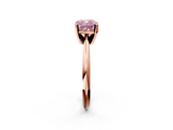 Rose gold Fancy Pink Cushion  Cut Solitaire Ring with Four-Prong Setting on a Classic Band_73