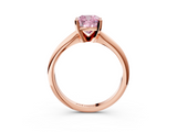 Rose gold Fancy Pink Cushion  Cut Solitaire Ring with Four-Prong Setting on a Classic Band_74