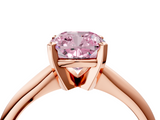 Rose gold Fancy Pink Cushion  Cut Solitaire Ring with Four-Prong Setting on a Classic Band_75