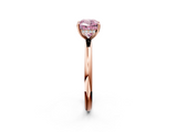 Rose gold Fancy Pink Cushion  Cut Solitaire Ring with Thin Band and Four-Prong Setting_18