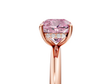 Rose gold Fancy Pink Cushion  Cut Solitaire Ring with Thin Band and Four-Prong Setting_21