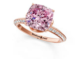 Rose gold Fancy Pink Cushion Cut Solitaire Split Shank Pave Diamond Engagement Ring with Four-Prong Setting_25
