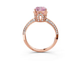 Rose gold Fancy Pink Cushion Cut Solitaire Split Shank Pave Diamond Engagement Ring with Four-Prong Setting_27