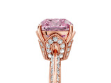 Rose gold Fancy Pink Cushion Cut Solitaire Split Shank Pave Diamond Engagement Ring with Four-Prong Setting_29
