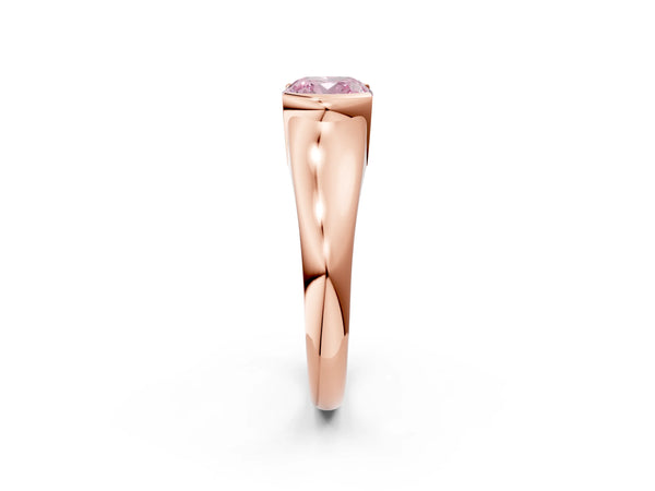 Rose Gold Cushion Cut Tension Style Solitaire Engagement Ring Setting for Fancy Pink Center