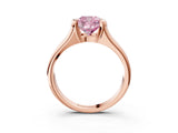 Rose gold Fancy Pink Cushion Cut Solitaire Tension Set Diamond Ring with Split Shank Band_3