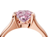 Rose gold Fancy Pink Cushion Cut Solitaire Tension Set Diamond Ring with Split Shank Band_4