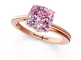 Rose gold Fancy Pink Cushion  Cut Solitaire Twist Band Ring with Four-Prong Setting_20