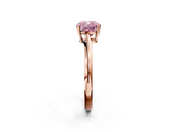 Rose gold Fancy Pink Cushion  Cut Solitaire Twist Band Ring with Four-Prong Setting_21
