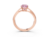 Rose gold Fancy Pink Cushion  Cut Solitaire Twist Band Ring with Four-Prong Setting_22