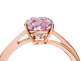 Rose gold Fancy Pink Cushion  Cut Solitaire Twist Band Ring with Four-Prong Setting_23