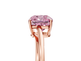 Rose gold Fancy Pink Cushion  Cut Solitaire Twist Band Ring with Four-Prong Setting_24