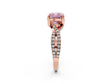 Rose gold Fancy Pink Cushion Cut Solitaire Twist Pave Diamond Engagement Ring with Prong Setting_26