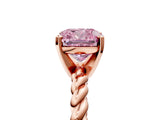 Rose gold Fancy Pink Cushion  Cut Solitaire Twisted Band with Four-Prong Setting_113