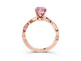 Rose gold Fancy Pink Cushion Cut Solitaire Twisted Pave Band with Four-Prong Setting_6