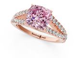 Rose gold Fancy Pink Cushion  Cut Split Shank Pave Diamond Engagement Ring with Four-Prong Setting_25
